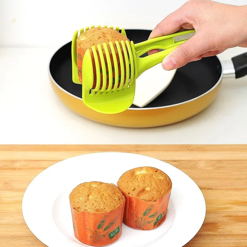 Stainless Steel Kitchen Handheld Orange Lemon Slicer Tomato Cutting Clip Fruit Slicer Onion Slicer KitchenItem Cutter Accessorie