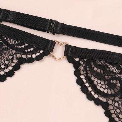 Varsbaby Lace Bra Sets for Women Non-padded Bra Panty Garter Stockings Summer Underwear Lingerie Sexy