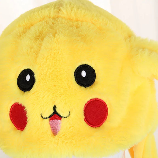 New Anime Pokemon Kawaii Pikachu Women Hat Beanie Can Moving Bunny Ears Hat with Shine Earflap Casual Animal Cap Birthday Gift