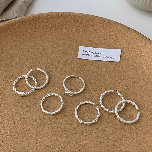 BF CLUB 925 Sterling Silver Ring For Women Jewelry Narrow Finger Open Vintage Handmade Ring Allergy For Party Birthday Gift