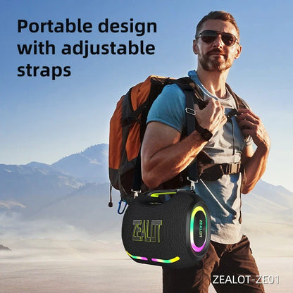 ZEALOT-ZE01 120W Big Power Wireless TWS Subwoofer Bluetooth Speaker High Volume Waterproof Portable Mobile Power HIFI Sound Qual