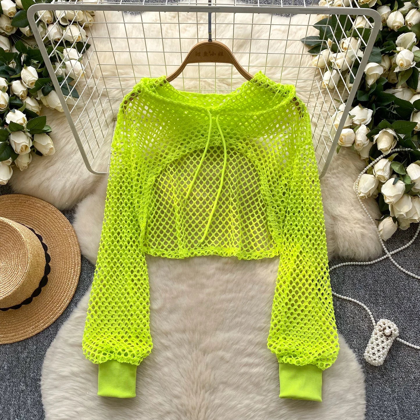 SINGREINY Summer Knitted Hooded Cadigans Women Long Sleeve Thin Streetwear Irregular Outerwear Hollow Out Sun-proof Blouses