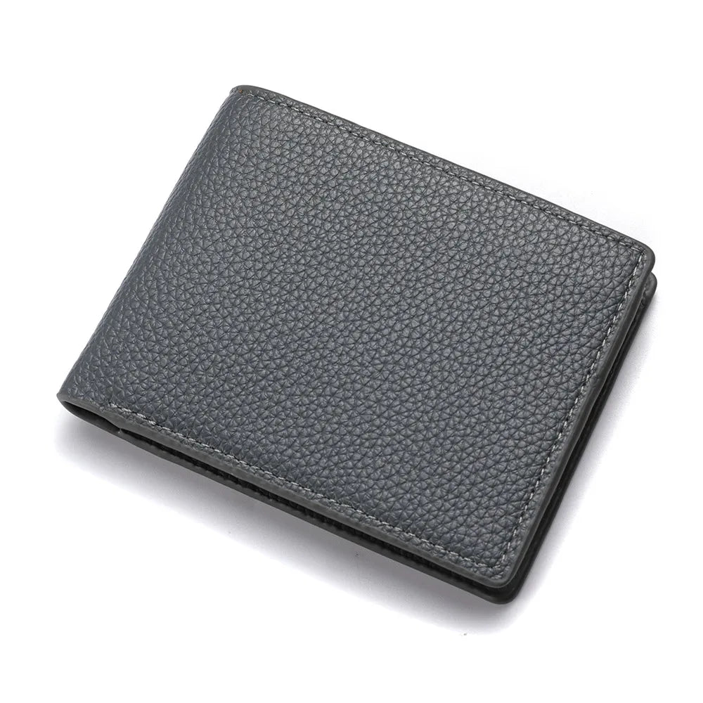 2025 New Wallet Men Short Dollar Clip Zipper Simple Soft Leather Lightweight