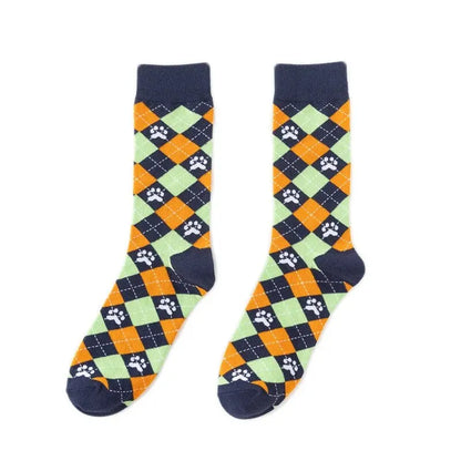 1 Pairs New Funky Skull Socks Men Tiger Cartoon Alien Novelty Hip Hop Orange Crazy Trend Socks Gift