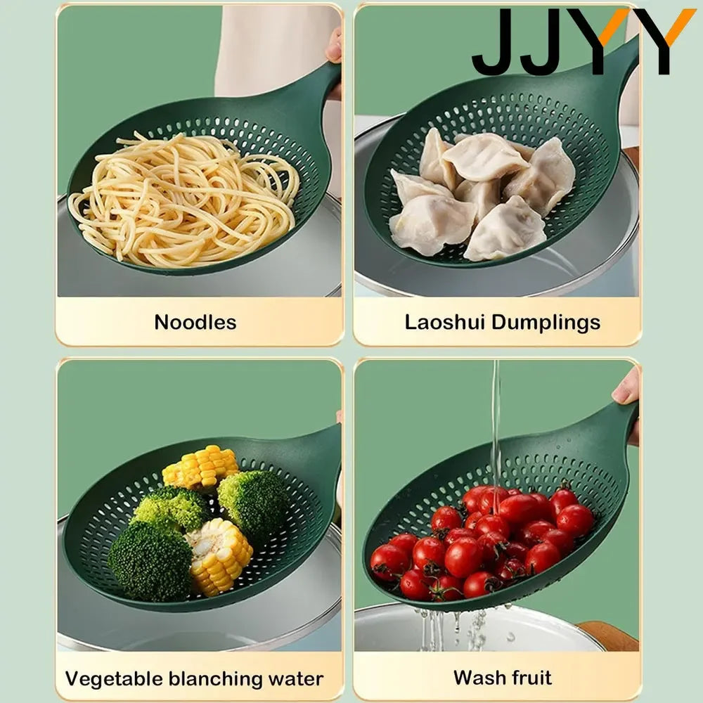 Large Colander Kitchen Large Noodle Spoon Long Handle Spoon High Temperature Non-stick Pan Colanders Strainers Kitchen Utensils