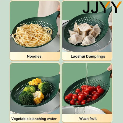 Large Colander Kitchen Large Noodle Spoon Long Handle Spoon High Temperature Non-stick Pan Colanders Strainers Kitchen Utensils
