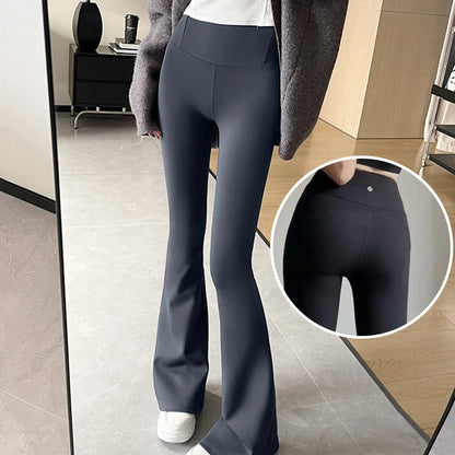 Women Flare Pants Slim High Waist Solid Sexy Shark Flare Pants Fashion Casual Streetwear Elastic Butt Lift Skinny Leggings