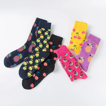 5-6 Pairs New High Quality Combed Cotton Men Socks Women Happy Fashion Novelty Skateboard Crew Casual Funny Socks for Men