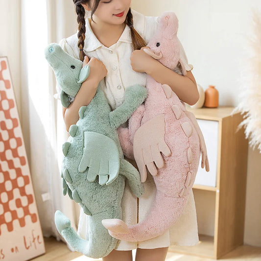 Giant Soft Plush Toy Flying Dragon Plush Toys White Green Pink Dinosaur Pillow Stuffed Animal Soft Doll Birthday Gifts Decor