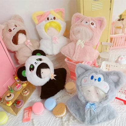 10CM Doll Plush Cloak Gift Toys Accessories Cotton Stuffed Dolls Doll Clothes Plush Outfit Replaceable Cartoon Animal Shawl