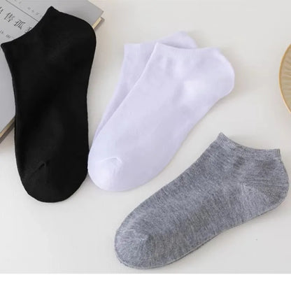 10 Pairs Women/Men Boat Socks Invisible Low Cut Silicone Non-slip Summer No-show Ankle Socks Solid Color Casual Breathable