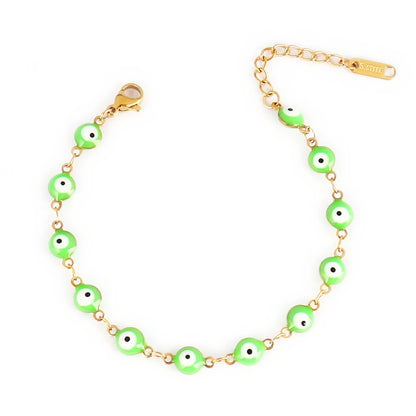 316L Stainless Steel Enamel Turkish Evil Eye Bracelets For Women Colorful Evil Eye Charm Bracelets Female Jewelry Gift