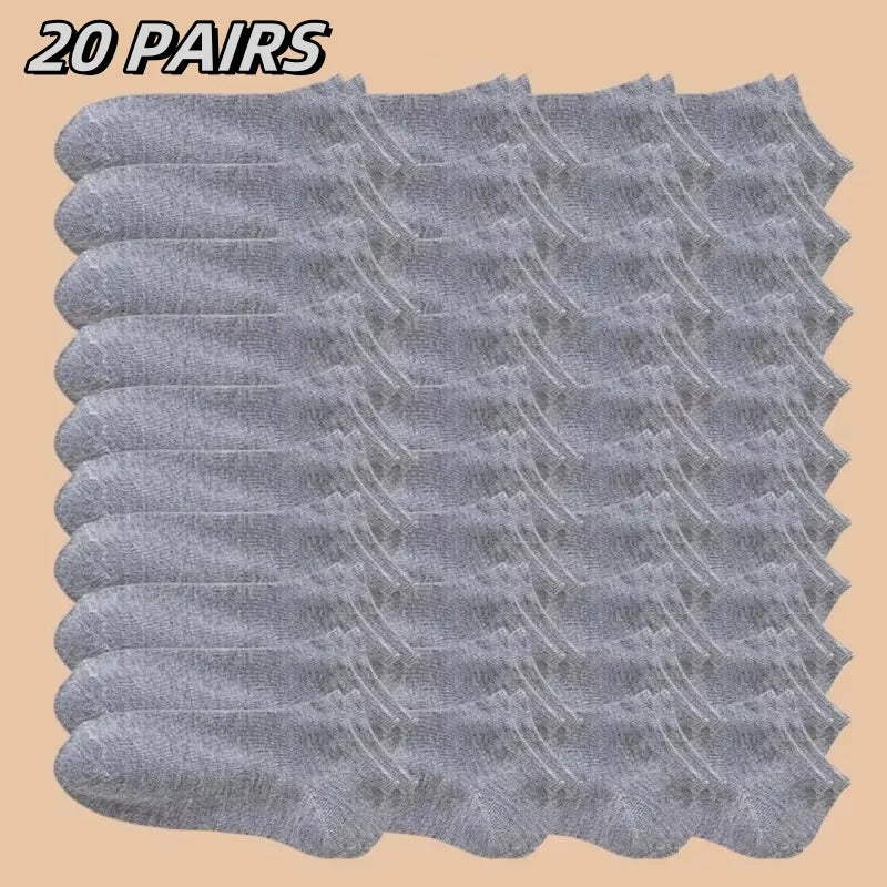 10 Pairs Women/Men Boat Socks Invisible Low Cut Silicone Non-slip Summer No-show Ankle Socks Solid Color Casual Breathable