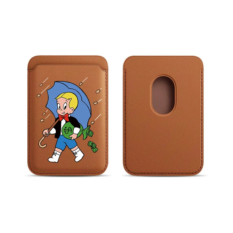 Upgrade Magnetic White PU Leather Wallet Case For MagSafe iPhone13 14 12 11 Luxury Dollar MonopolyS Card Bag Holder Cover Off