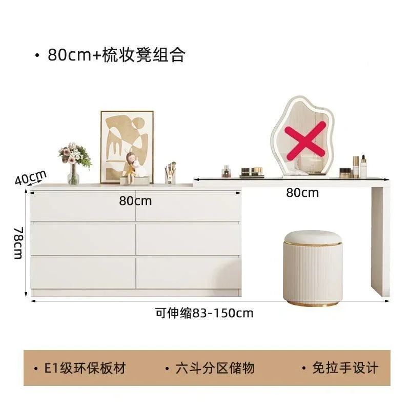 Luxury Dressing Table Drawer White Makeup Mirror Corner Desk Dresser Table Cabinet Organizers Storage Penteadeira Home Furniture