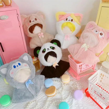 10CM Doll Plush Cloak Gift Toys Accessories Cotton Stuffed Dolls Doll Clothes Plush Outfit Replaceable Cartoon Animal Shawl