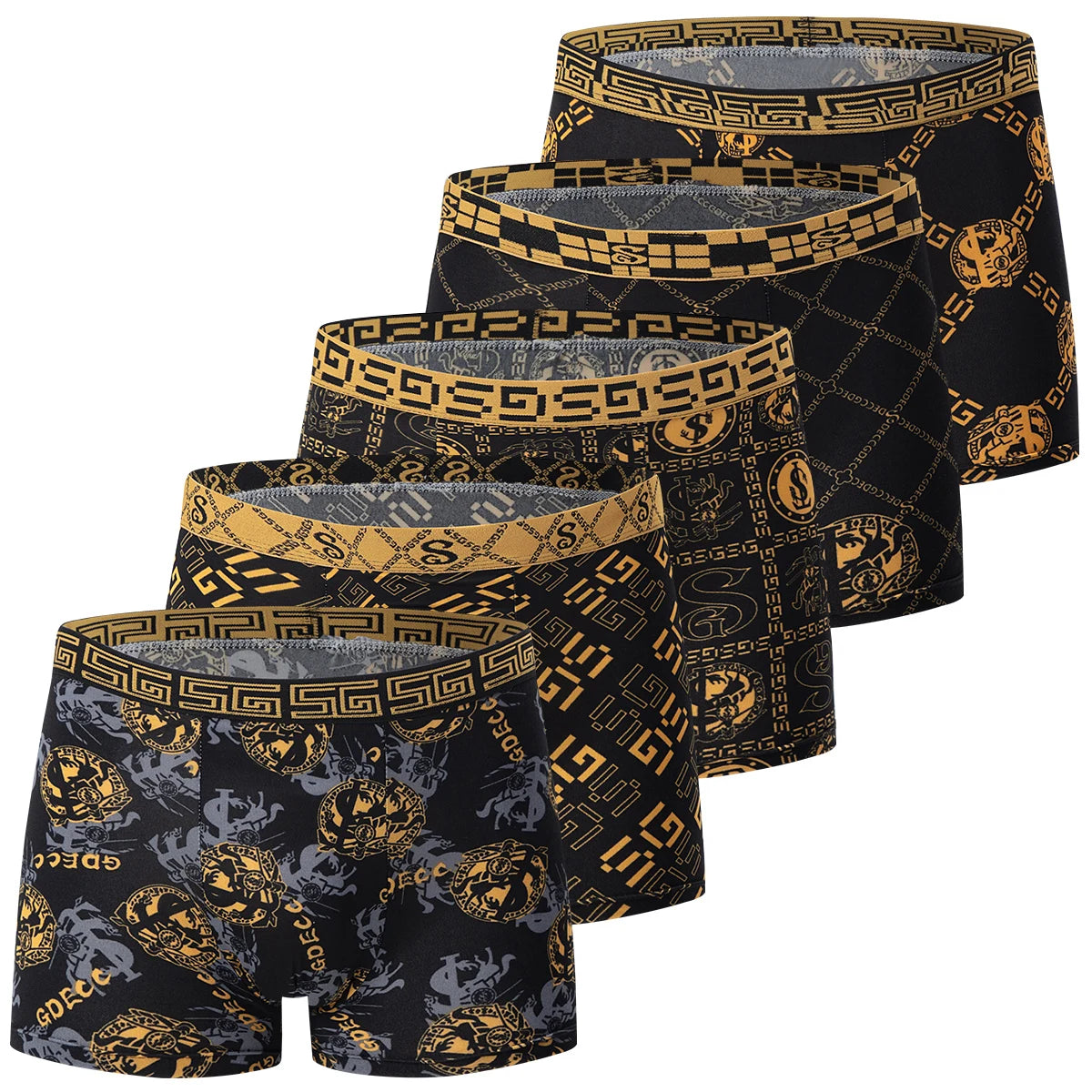 10 Men's Boxer Underwear Black Gold Random Soft And Comfortable Skin-friendly Joker Four Seasons Selling Adolescent Shorts