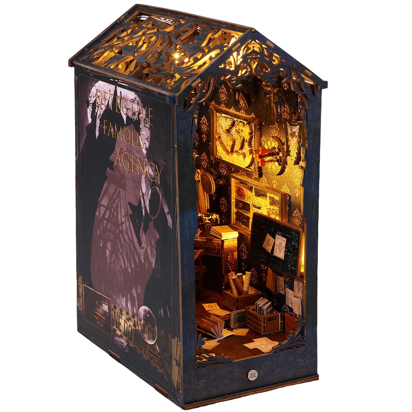 New DIY Book Nook Kit 3D Wooden Bookshelf Miniature Building Kits Home Decor Creative Model for Adults Halloween Christmas Gifts