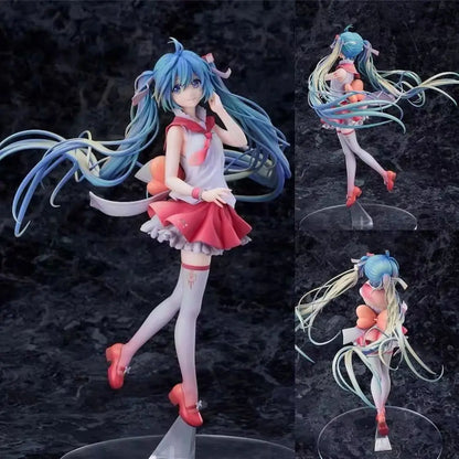 New Anime Miku Cute Kawaii Virtual Singer Miku Manga Statue Figurines Pvc Action Figure 15~25cm