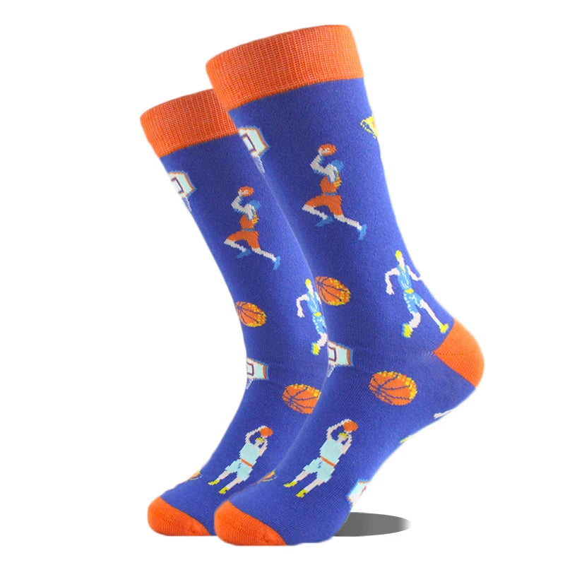 Happy Design Funny Socks Men Unisex Sheep Beer Dinosaur Pattern Sokken  Divertidos Jacquard Calcetines Unisex Hip Hop Skateboard