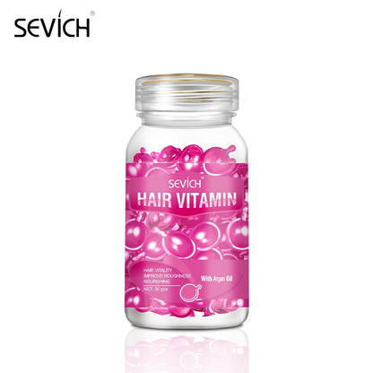 30Pcs Anti Hair Loss Hair Vitamin Capsule Oil Keratin Complex Oil Smooth Silky Hair Serum Hair Mask Repair Frizz Damaged Sevich