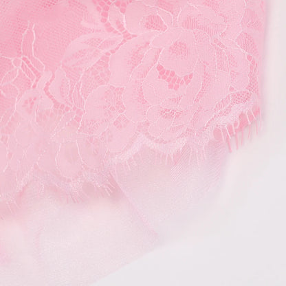 Ellolace Fancy Sexy Lingerie Girly Pink Corset Dress With Stocking g-String Tightening Matching 5-Piece Sissy Lace Onlyfans Kit