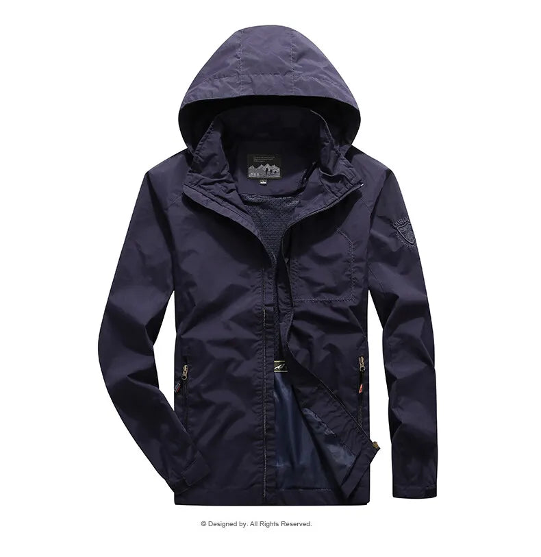 Camping Hiking Jacket Men Spring Autumn Outdoor Sports Breathable Coats Climbing Trekking Windbreaker Travel Waterproof Jacket