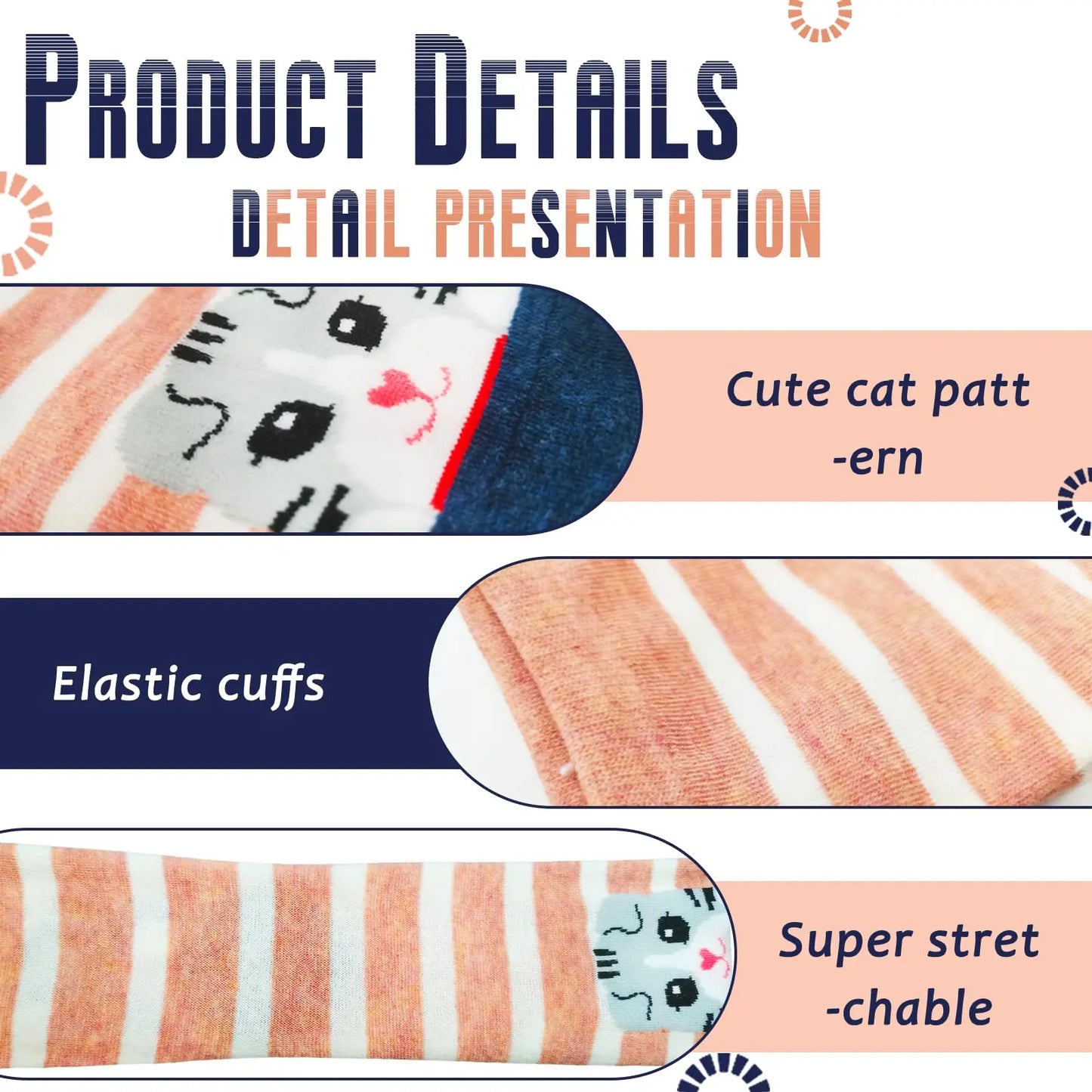 5 Pairs of Cute Cat Socks Women Cartoon Animal Crew Socks Fun Kitten Cotton Socks Gift Colorful Casual Sock Set