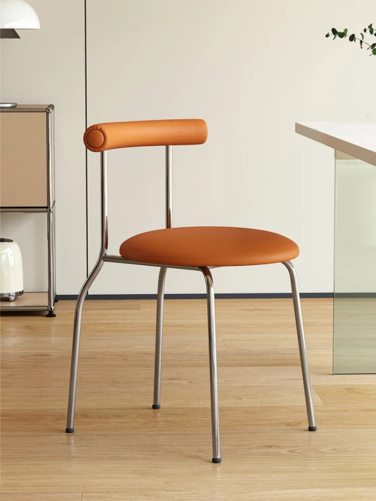 Cream Style Light Luxury Dining Chair Ins Medieval Home Modern Cafe Chair Vintage Nordic Backrest Chair Bedroom Makeup Chair