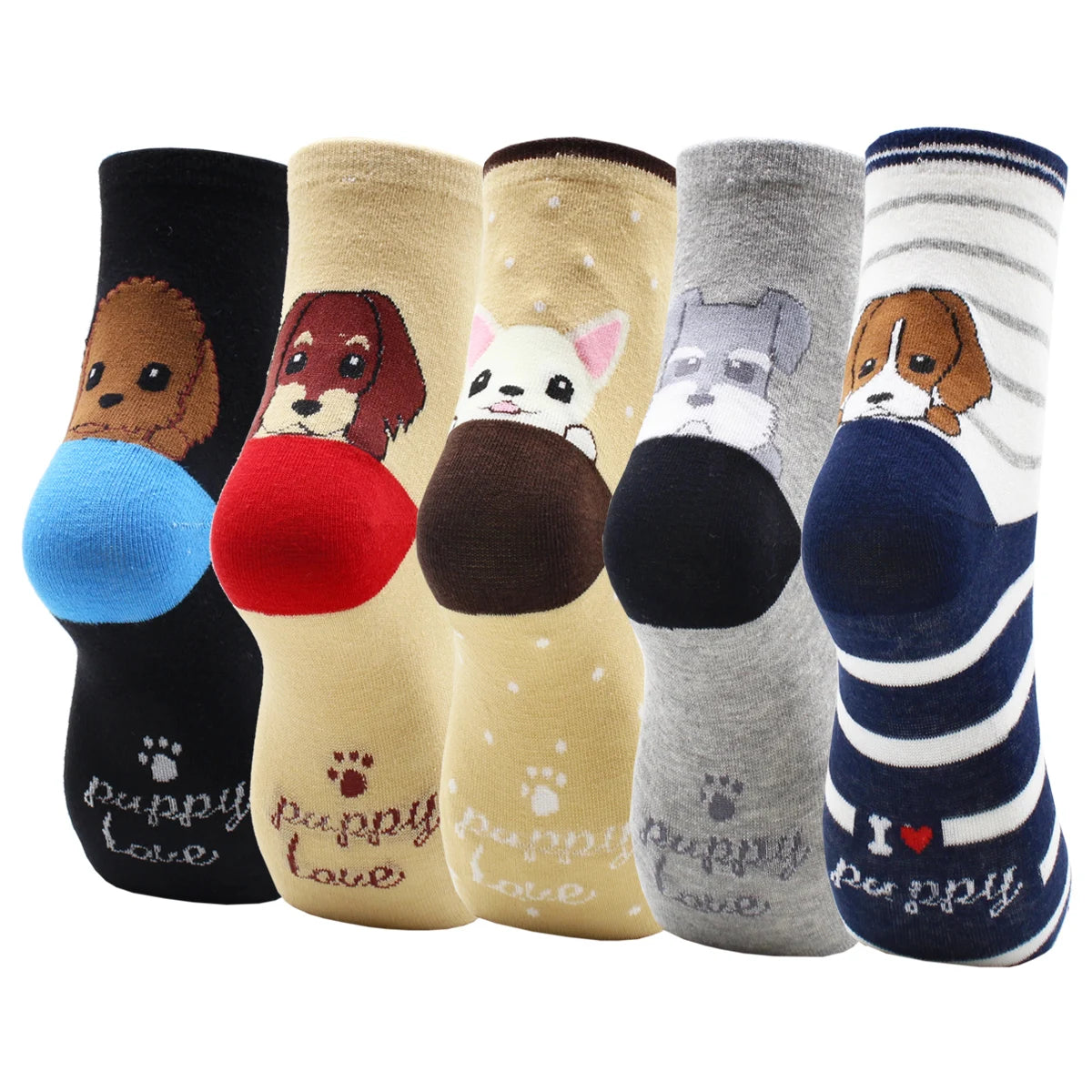 5 Pairs New Fashion Colorful Harajuku Korean Kawaii Cute Women Socks Cat Dog Owl Stripe Avocado Girl Cotton Cartoon Socks