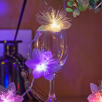 2/3M LED Fiber Optic Fairy Light Battery Powered Garland Holiday Wedding Party Birthday Decor Artificial Flowers String Lights
