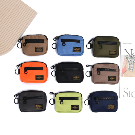 Trendy and fashionable Oxford cloth coin purse, men's and women's workwear style, portable small card bag, casual multifunctiona