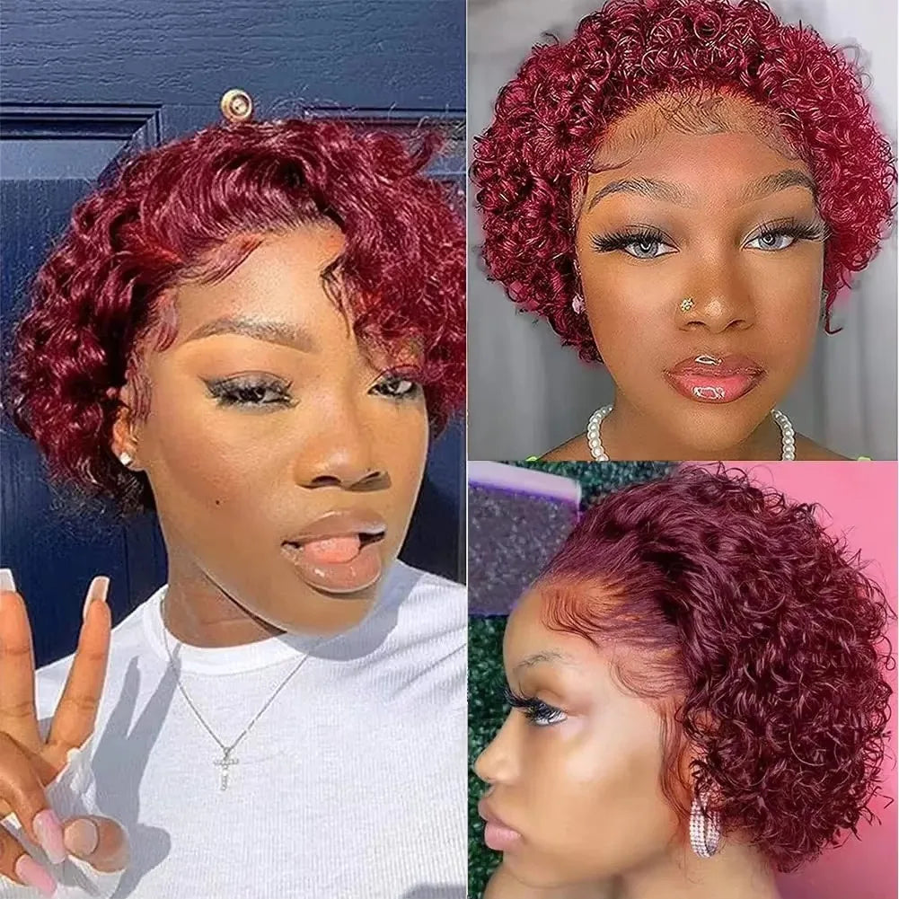 Sale Short bob deep wave wig full lace wigs short styles Transparent Curly Short Bob Wig 13x1 Lace Wig Remy Human Hair
