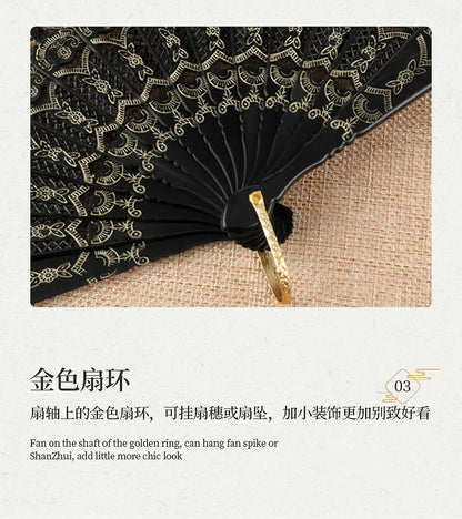 Retro Sexy Lace Fan Summer Dance Performance Photography Photo Props Portable Folding Hand Fan Decorative Fan Chinese Dance Fan