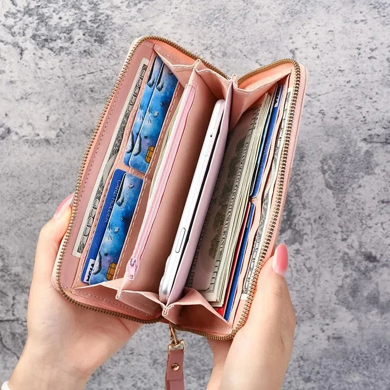 New Fashionable Japanese and Korean Large Capacity Zipper Wallet Long Wallet for Women Handheld Bag for Women