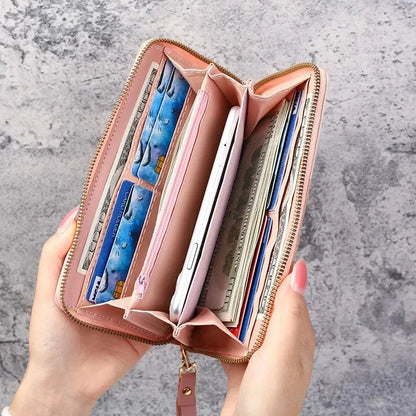 New Fashionable Japanese and Korean Large Capacity Zipper Wallet Long Wallet for Women Handheld Bag for Women