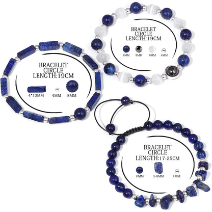 3pcs/Set Body-Purifying Amethyst Bracelet for Weight Loss, Yoga, and Meditation - Healing Stone Jewelry for Women and Men