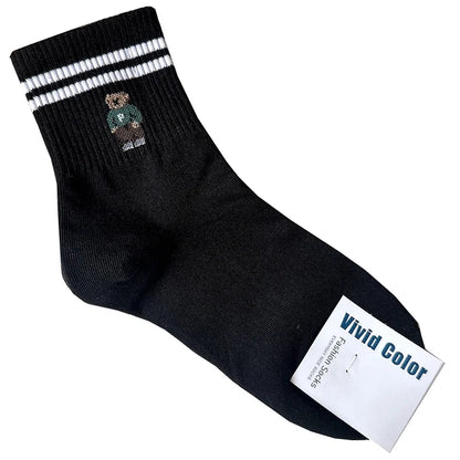 Good Quality Cartoon Elegant Lady Bear Women's  Cute Socks Cotton Harajuku Style Woman Novelty Breathable Sox Christmas Gifts