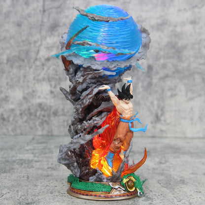 New 23cm Dragon Ball Anime Figure Son Goku Super Genki Bomb Luminous Figures Dbz Gk Figurine Pvc Statue Model Collectible Gifts