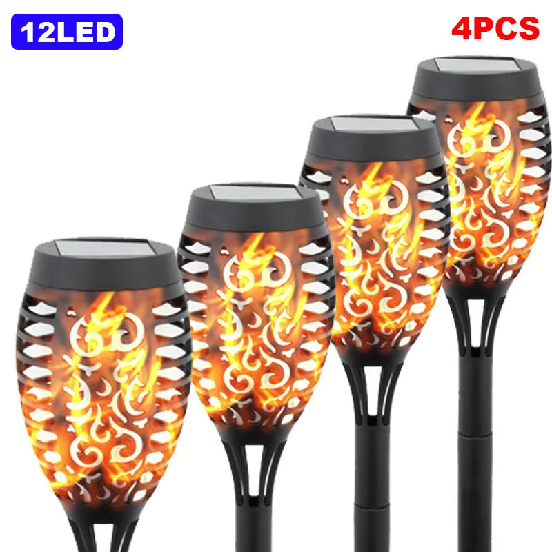 12/33/96 LED Solar Torch Light Lawn Garden Plug in Light Outdoor Courtyard Waterproof Induction Decoration Landscape Flame Light