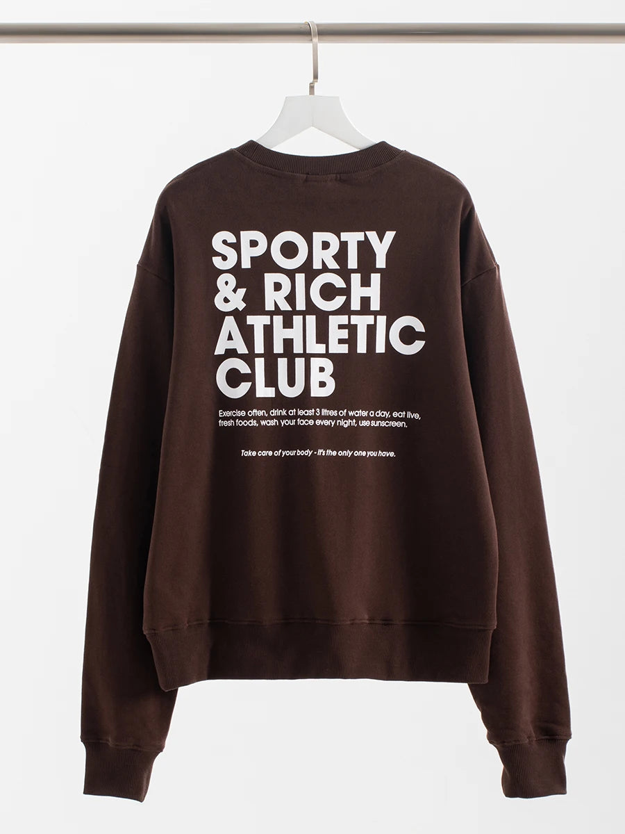 Letter Printed Sport Sweatshirts For Women Loose Casual Long Sleeve Hooded Sweatshirt 2024 New Streetwear Fashion Pullover Tops