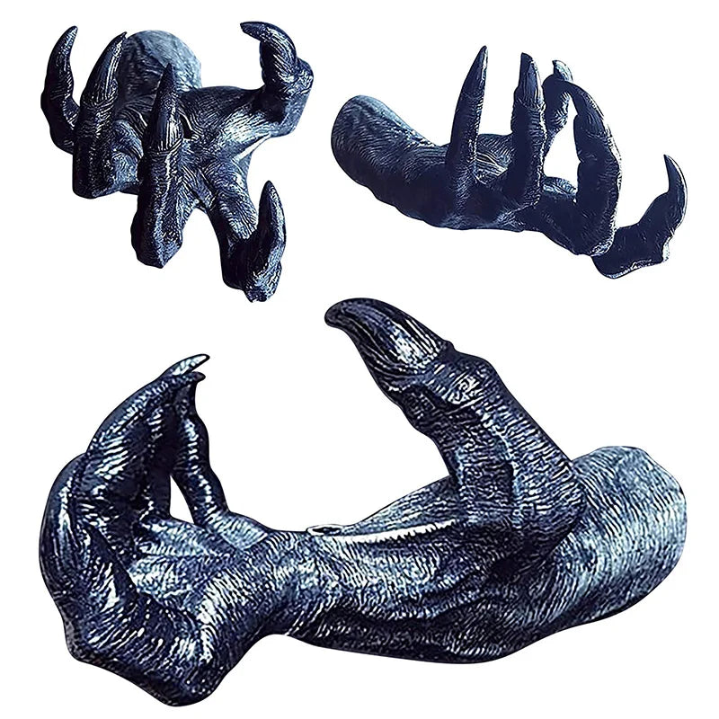 Gothic Witch's Hand Statues Creative Resin Ornament Aesthetic Wall Keys Hanging Rack Bag Hangers Wall Art Sculptures Home Decor
