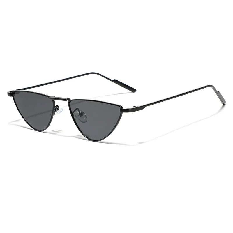 New Triangle Cat Eye Sunglasses Vintage Alloy Sun Glasses Women Unique Elegant black gold Shades Oculos Feminino 2024 Summer