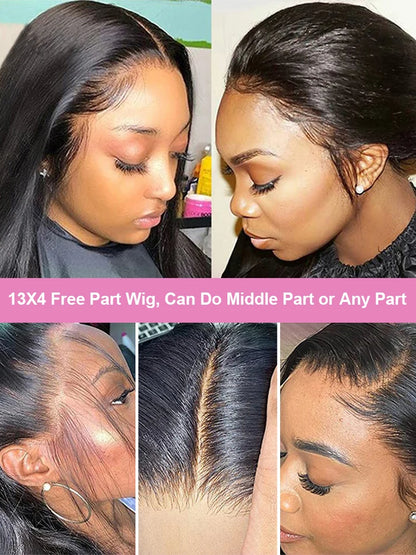 300% High Density 40 46 Inch Bone Straight 13x6 HD Lace Front Wigs Human Hair Brazilian 13x4 360 Full Lace Frontal Wig Pre Pluck