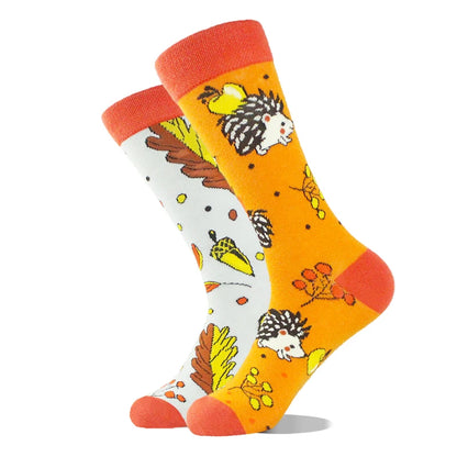 AB Happy Cotton Funny Socks Men Beer Panda Duck Crazy Design Sokken Unisex Novelty Plant Piano Crew Skateboard Calcetines Hombre