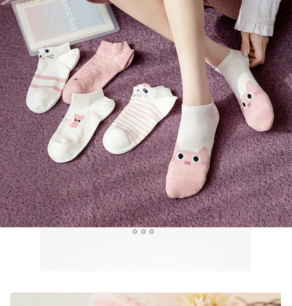 5 Pairs Lolita Japanese Woman Cute White Short Socks Set Girl Spring Summer Sweet Ruffle Lovely Cotton Socks For Women