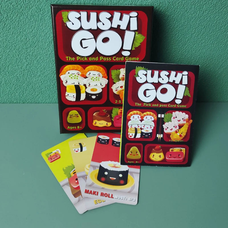 1 Box Sushi Go Family Gathering Board Game Card,Fun Card Game Party Interactive Card Game Creative Small Gift Holiday Accessory