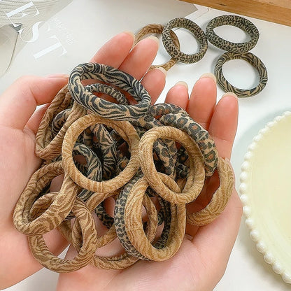 5-100Pcs High Elastic Leopard Print Hair Rope Women Fashion Pony Tails Holders Girls Towel Hair Ties Hairs Accessories Headwear