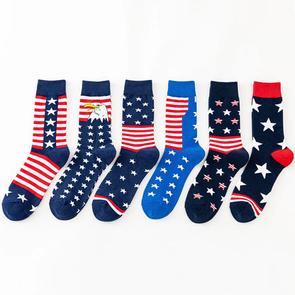 5-6 Pairs New High Quality Combed Cotton Men Socks Women Happy Fashion Novelty Skateboard Crew Casual Funny Socks for Men