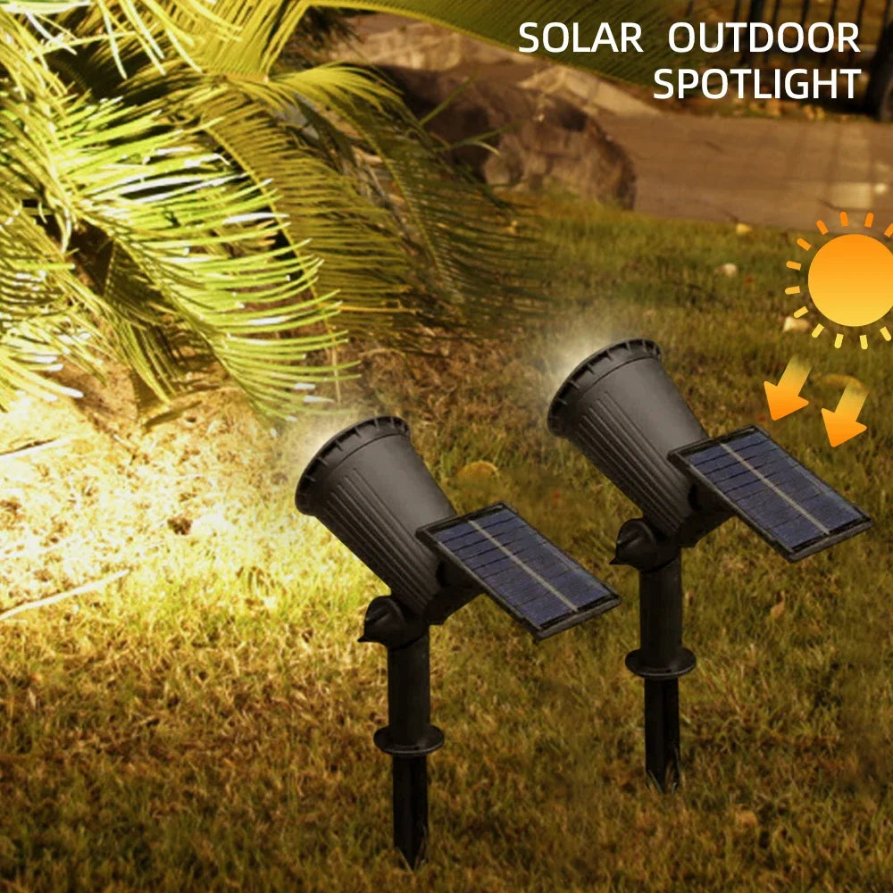9 LED Solar Spot Lights IP65 Waterproof Outdoor RGB Solar Landscape Lights Brightness Adjustable for Garden Yard Palm Trees